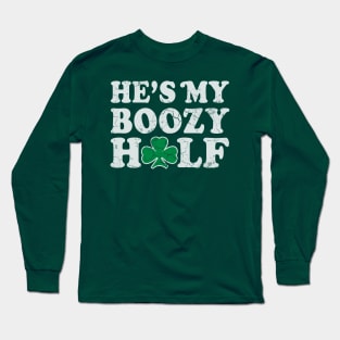 Hes The Boozy Half Couples St Patricks Day Long Sleeve T-Shirt